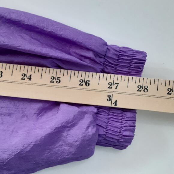 Vintage 1980s Purple Diamond Windbreaker Jacket Full Zip Oversized Track Suit - Picture 11 of 11